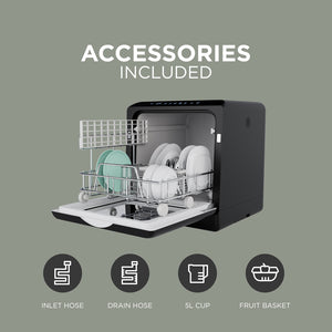 Countertop Dishwasher with Water Tank – Compact Mini Washer