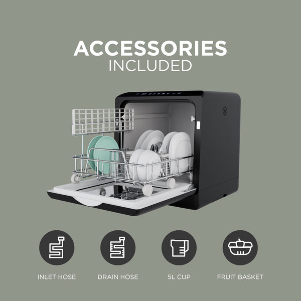 Countertop Dishwasher with Water Tank – Compact Mini Washer