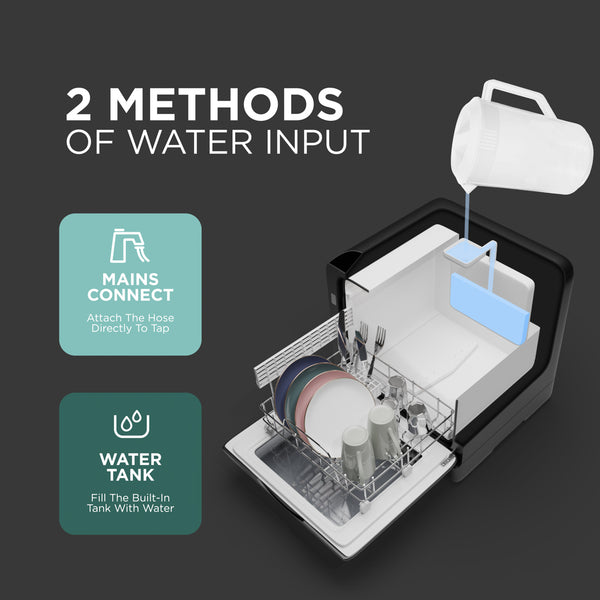 Countertop Dishwasher with Water Tank – Compact Mini Washer