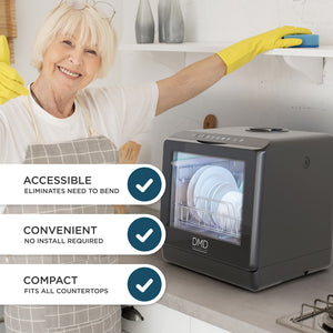 Countertop Dishwasher with Water Tank – Compact Mini Washer