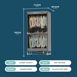 Hang’n’Dry Electric Clothes Dryer - Foldable & 15kg Capacity