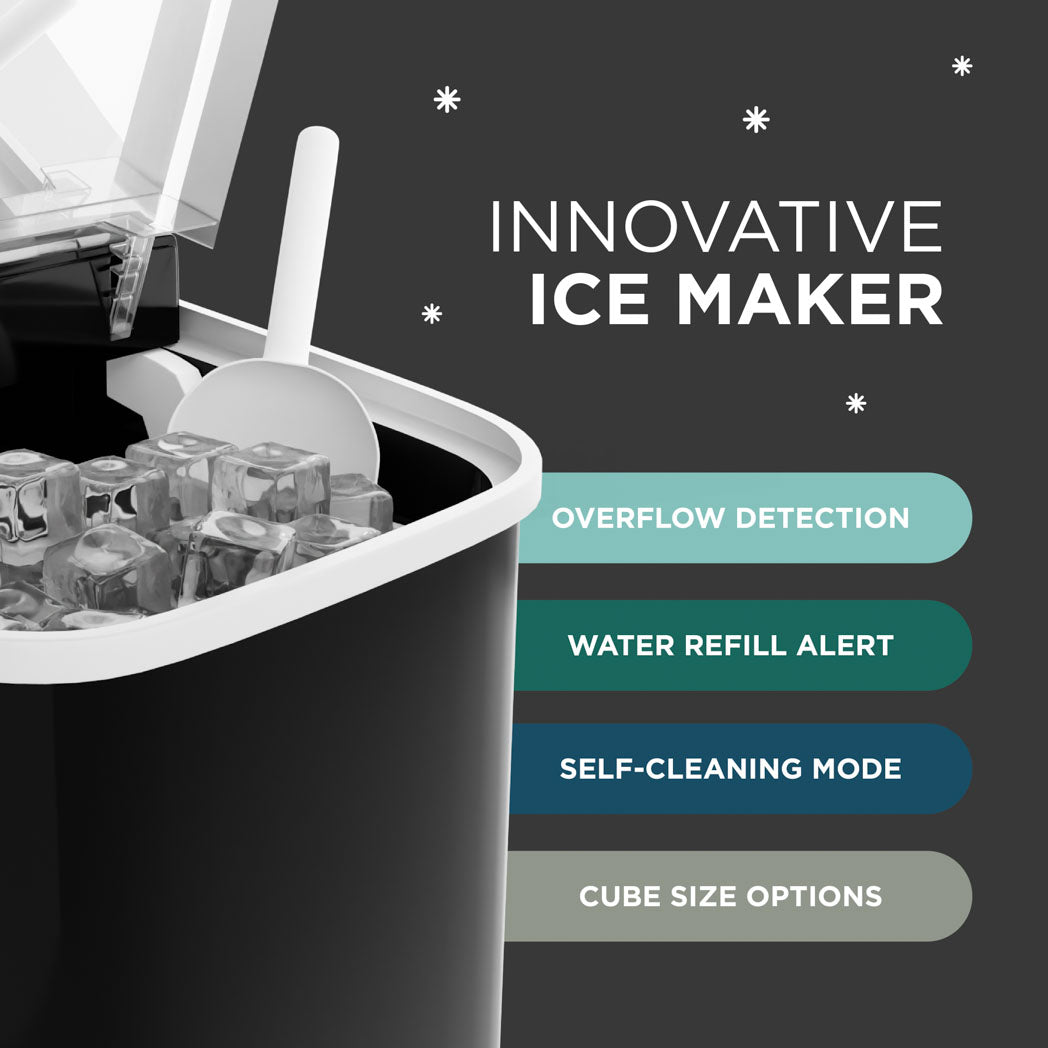 Compact Ice Maker – 6 Min Ice, 2 Sizes & Auto Shut-Off