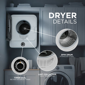 Mini Tumble Dryer - Vented, Anti-Wrinkle and Cool Air
