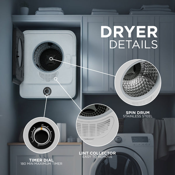 Mini Tumble Dryer - Vented, Anti-Wrinkle and Cool Air