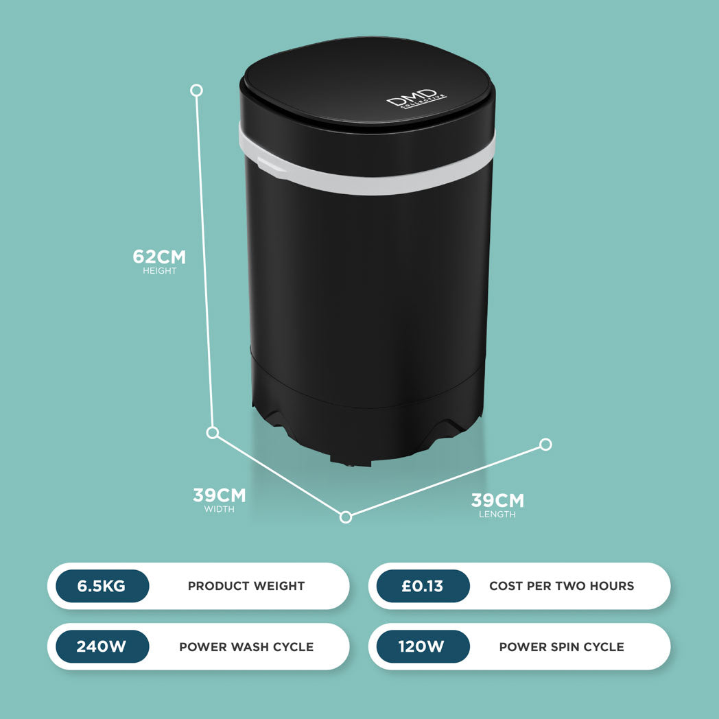 Portable Washer & Spin Dryer – 3kg Wash, 2kg Spin