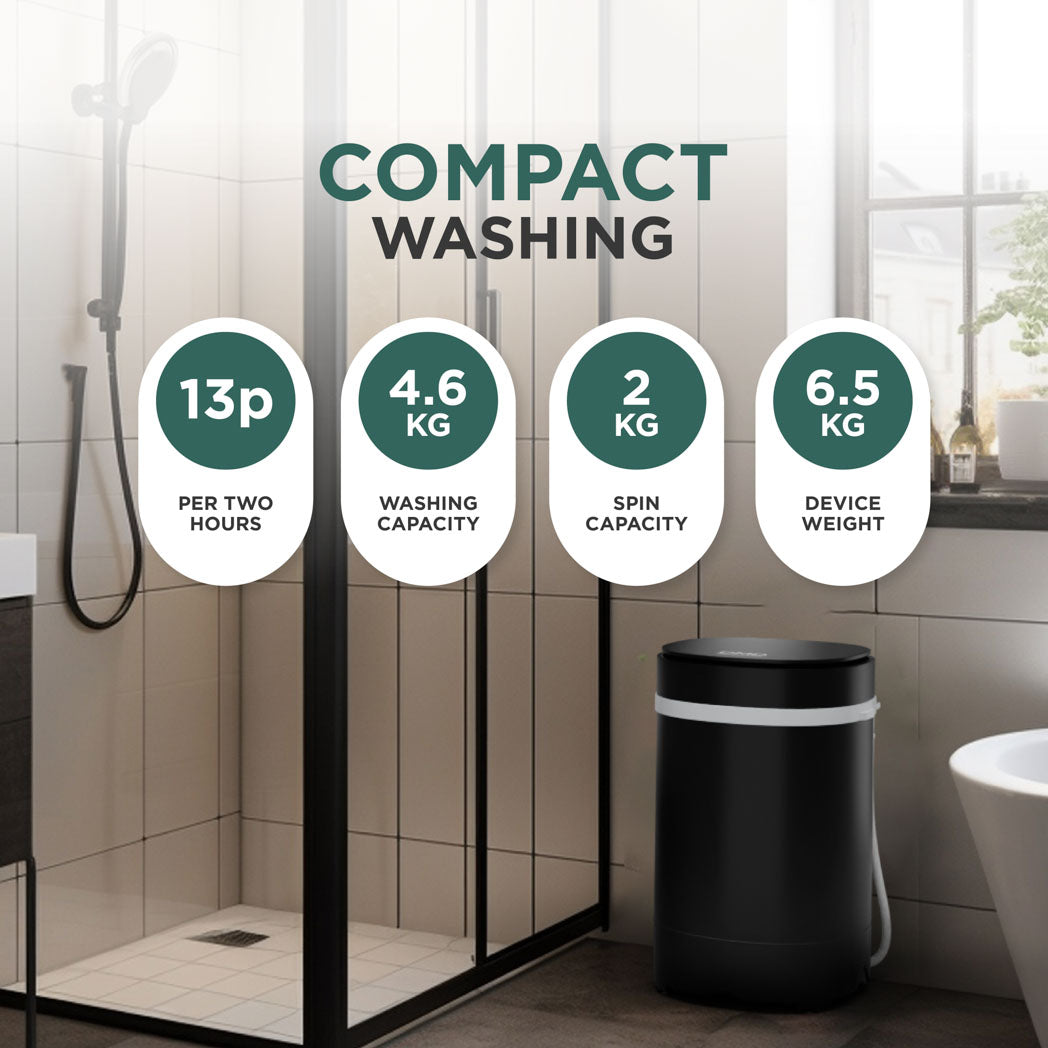 Portable Washer & Spin Dryer – 3kg Wash, 2kg Spin