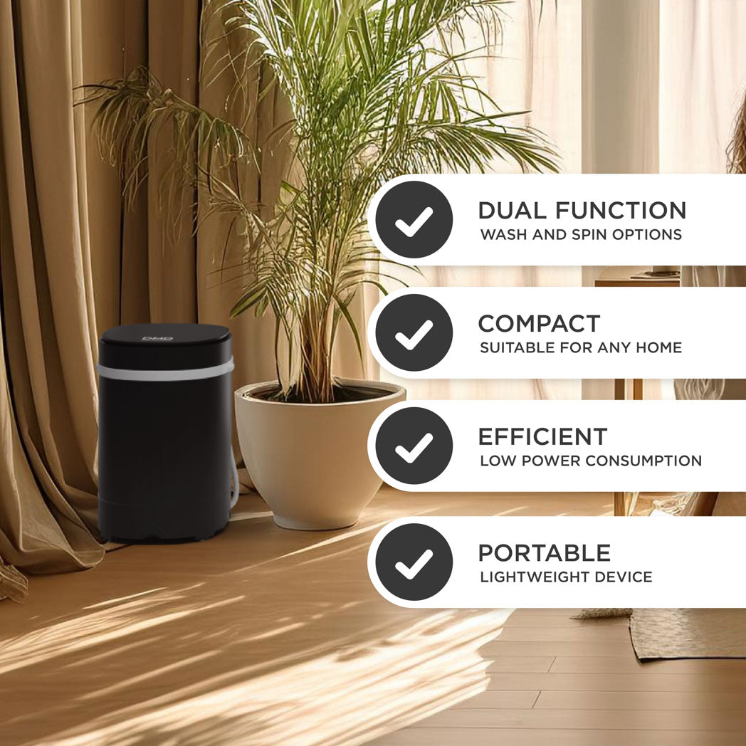 Portable Washer & Spin Dryer – 3kg Wash, 2kg Spin