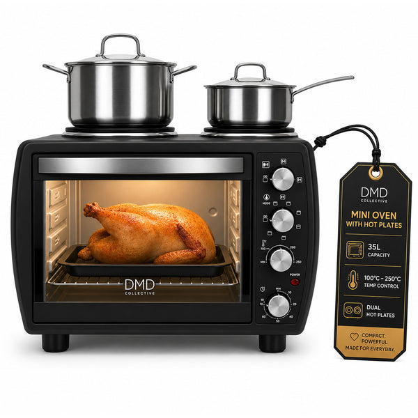 Mini Oven All-in-One Cooker - 35L with Dual Hot Plates