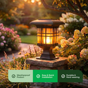Solar Lantern – Triple Mount Flicker Flame LED Light