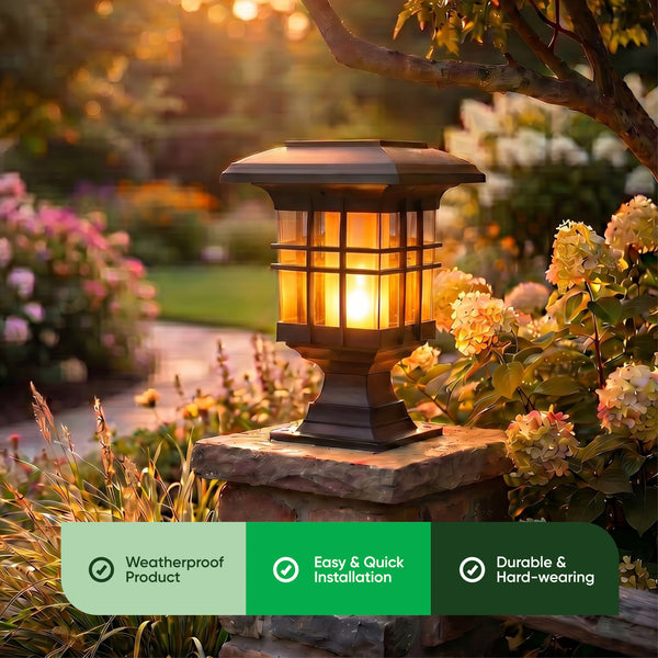 Solar Lantern – Triple Mount Flicker Flame LED Light