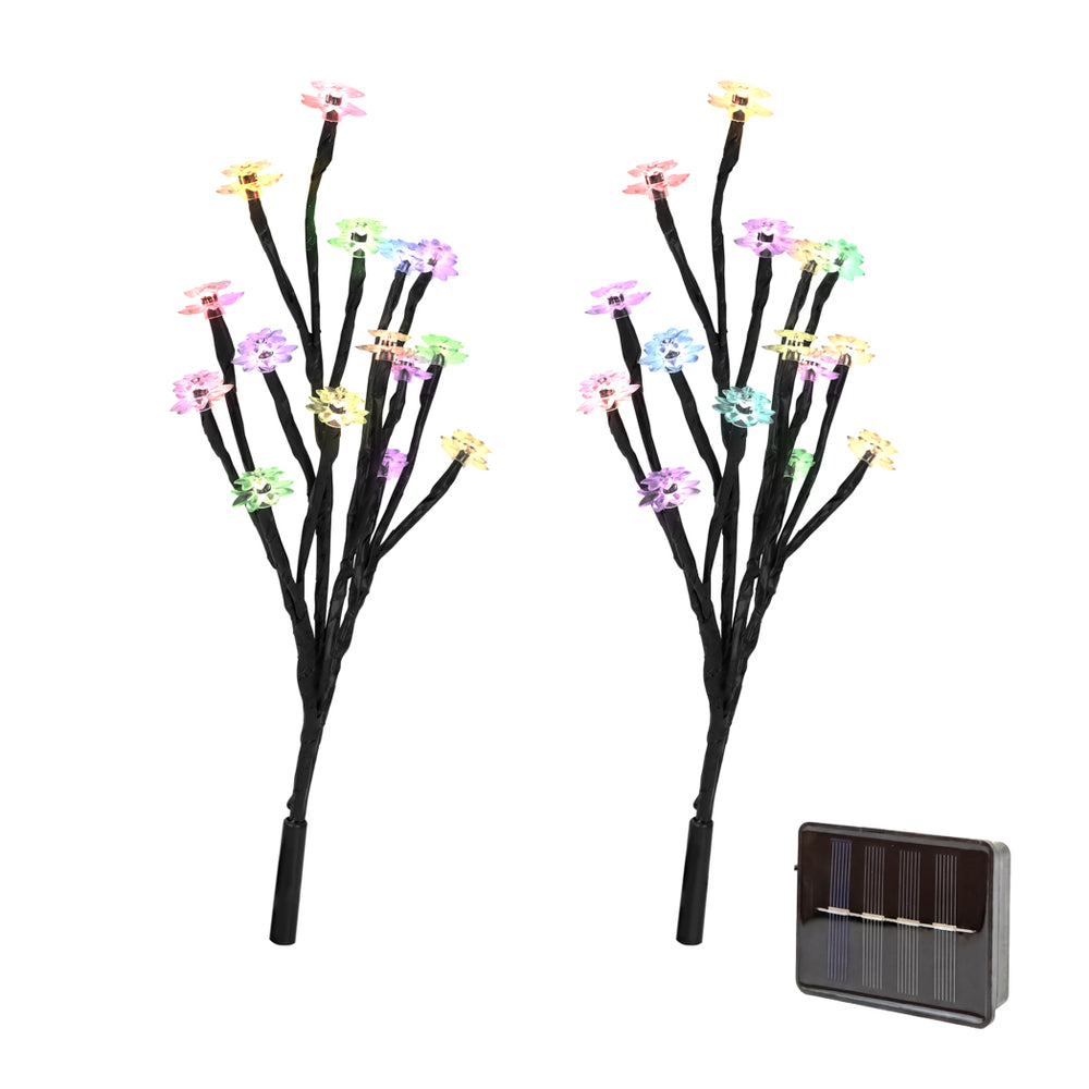 Pack of 2 Solar Stake Lights – Flower Tree LED Lights