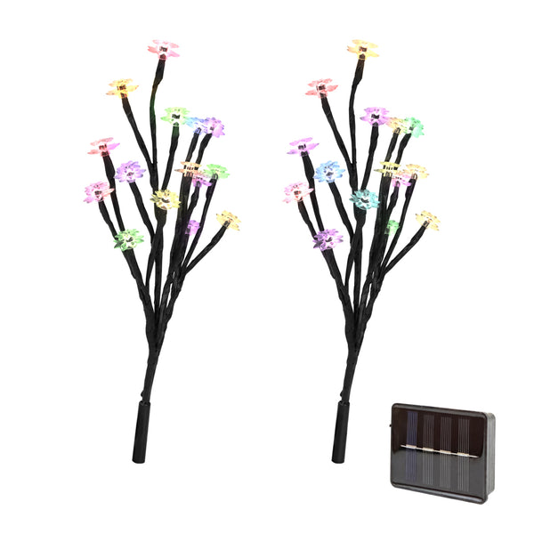 Pack of 2 Solar Stake Lights – Flower Tree LED Lights