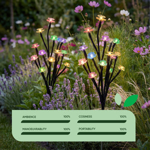 Pack of 2 Solar Stake Lights – Flower Tree LED Lights