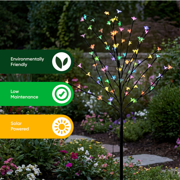 Solar Cherry Blossom Tree Stake Light