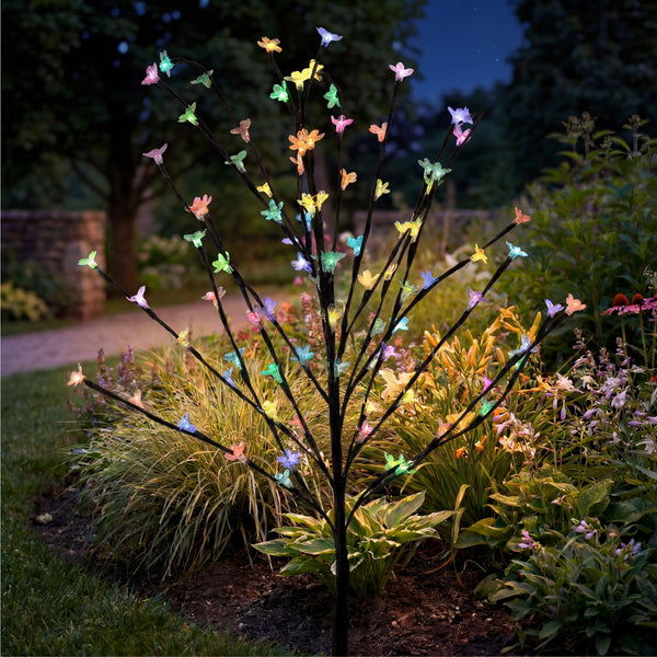 Solar Cherry Blossom Tree Stake Light