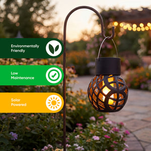 Pack of 6 Solar Hanging Lanterns – Dancing Flame LED Lights