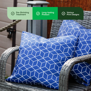 Pack of 2 Blue Cube Cushion Covers