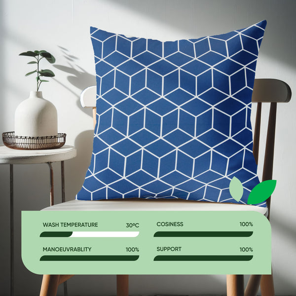 Pack of 2 Blue Cube Cushion Covers