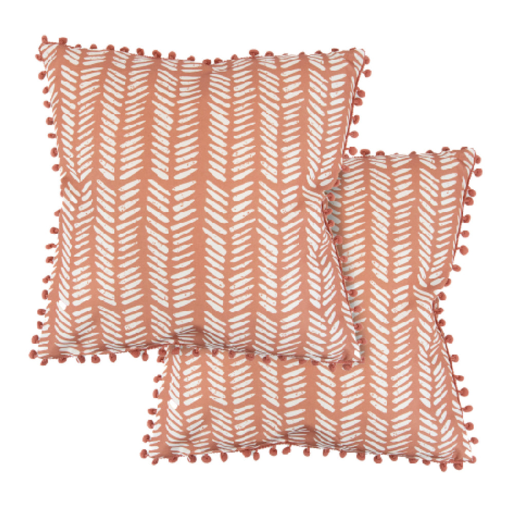 Pack of 2 Terracotta Fern Cushion Covers