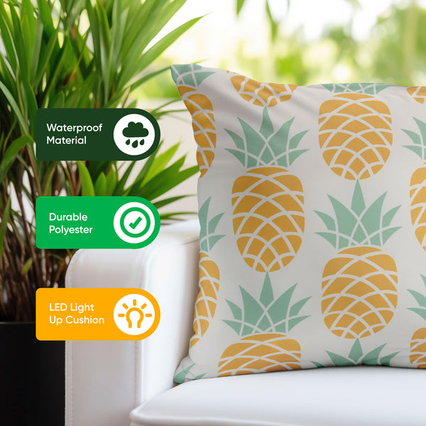 Pack of 2 Light-Up Pineapple Cushion Covers