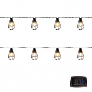 8-Piece Solar String Lights –  LED Metal Bulb Hanging Lights