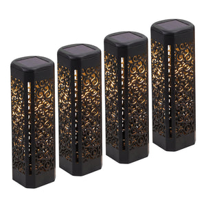 Pack of 4 Solar Stake Lights – Warm White LED Pathway Lights