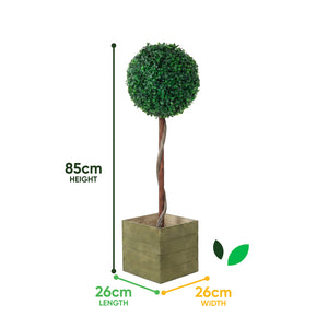 Solar Faux Plant – Bay Ball Tree in Pot with 100 LED Lights
