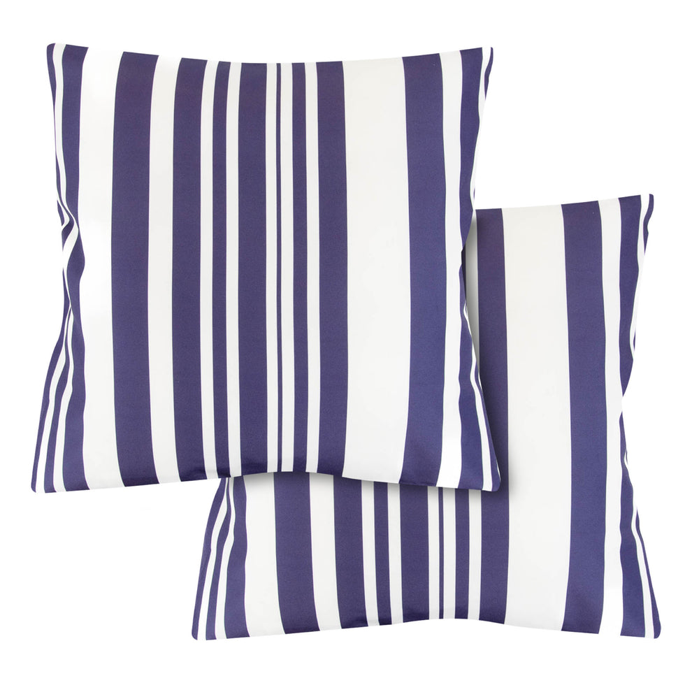 Pack of 2 Blue Striped Cushion Covers