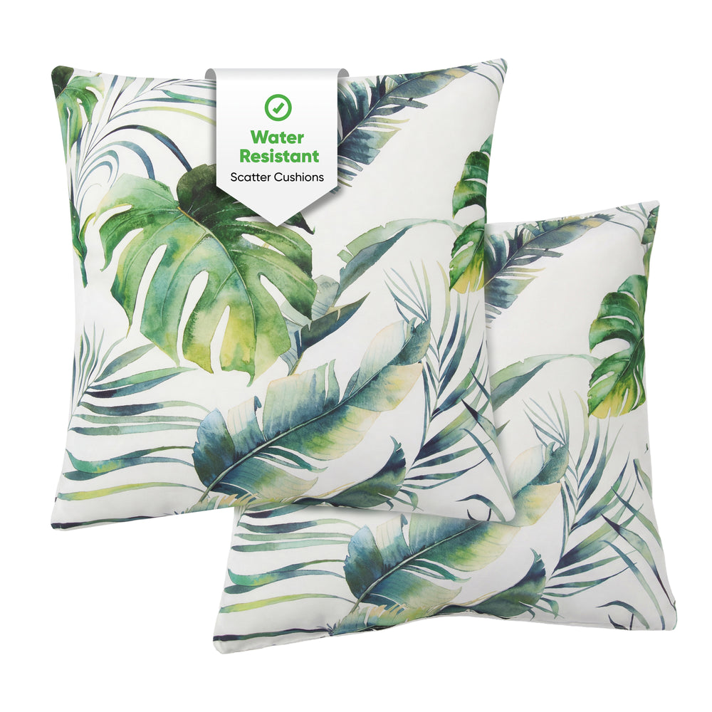 Pair of Outdoor Scatter Cushions – Botanical Leaf Design