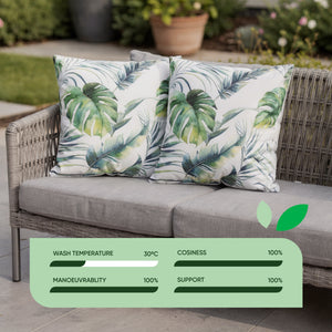 Pair of Outdoor Scatter Cushions – Botanical Leaf Design