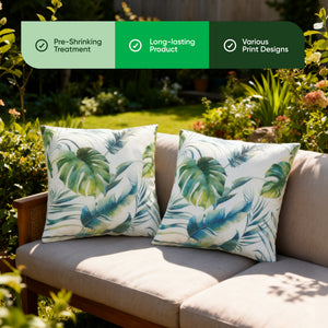 Pair of Outdoor Scatter Cushions – Botanical Leaf Design