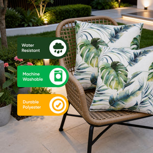 Pair of Outdoor Scatter Cushions – Botanical Leaf Design