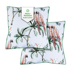 Pair of Outdoor Scatter Cushions – Pink Parrot Design