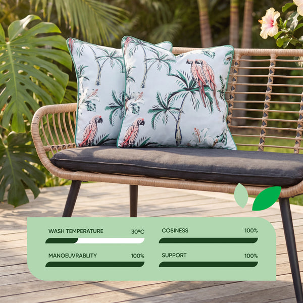 Pair of Outdoor Scatter Cushions – Pink Parrot Design