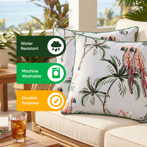 Pair of Outdoor Scatter Cushions – Pink Parrot Design