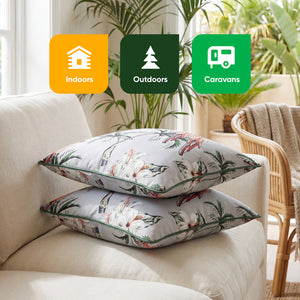 Pair of Outdoor Scatter Cushions – Pink Parrot Design
