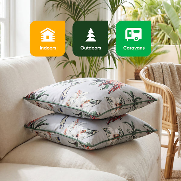 Pair of Outdoor Scatter Cushions – Pink Parrot Design