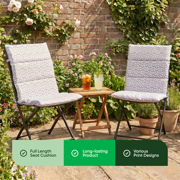 Pair of Outdoor Seat Cushion – Geo Full Length Chair Pad