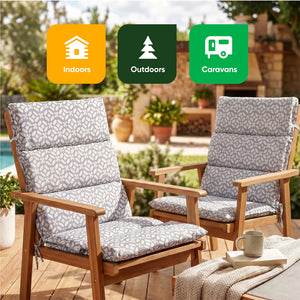 Pair of Outdoor Seat Cushion – Geo Full Length Chair Pad