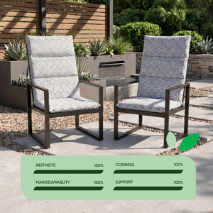 Pair of Outdoor Seat Cushion – Geo Full Length Chair Pad