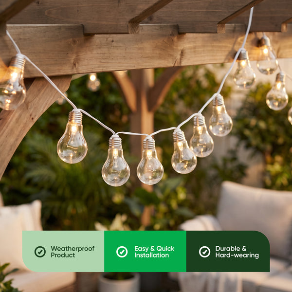 10-Piece Solar String Lights – 2m Micro LED Bulb Lights