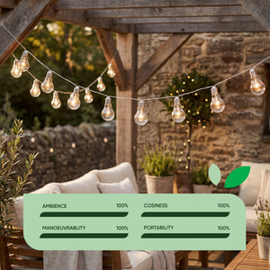 10-Piece Solar String Lights – 2m Micro LED Bulb Lights