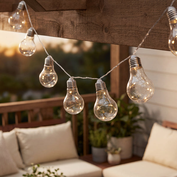 10-Piece Solar String Lights – 2m Micro LED Bulb Lights