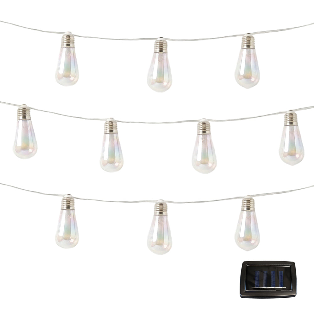 10-Piece Solar String Lights – 2m Tubular LED Bulb Lights