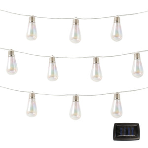 10-Piece Solar String Lights – 2m Tubular LED Bulb Lights