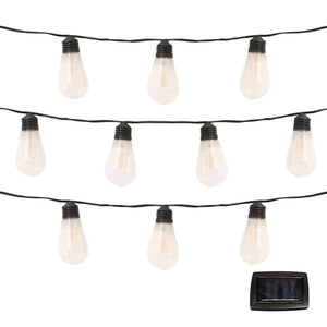 10-Piece Solar String Lights – 2m Filament LED Bulb Lights