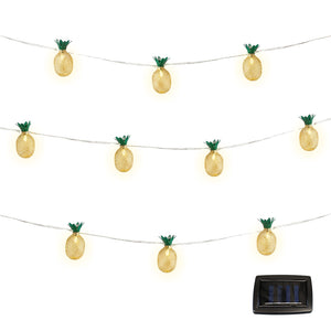 10-Piece Solar String Lights – 2m Pineapple Lantern LED Lights