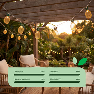 10-Piece Solar String Lights – 2m Pineapple Lantern LED Lights