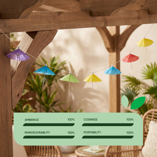 10-Piece Solar String Lights – 2m Cocktail Umbrella LED Lights