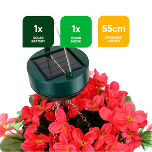 Solar Hanging Lights – Pink Primrose Flower 30 LED Garden Lights